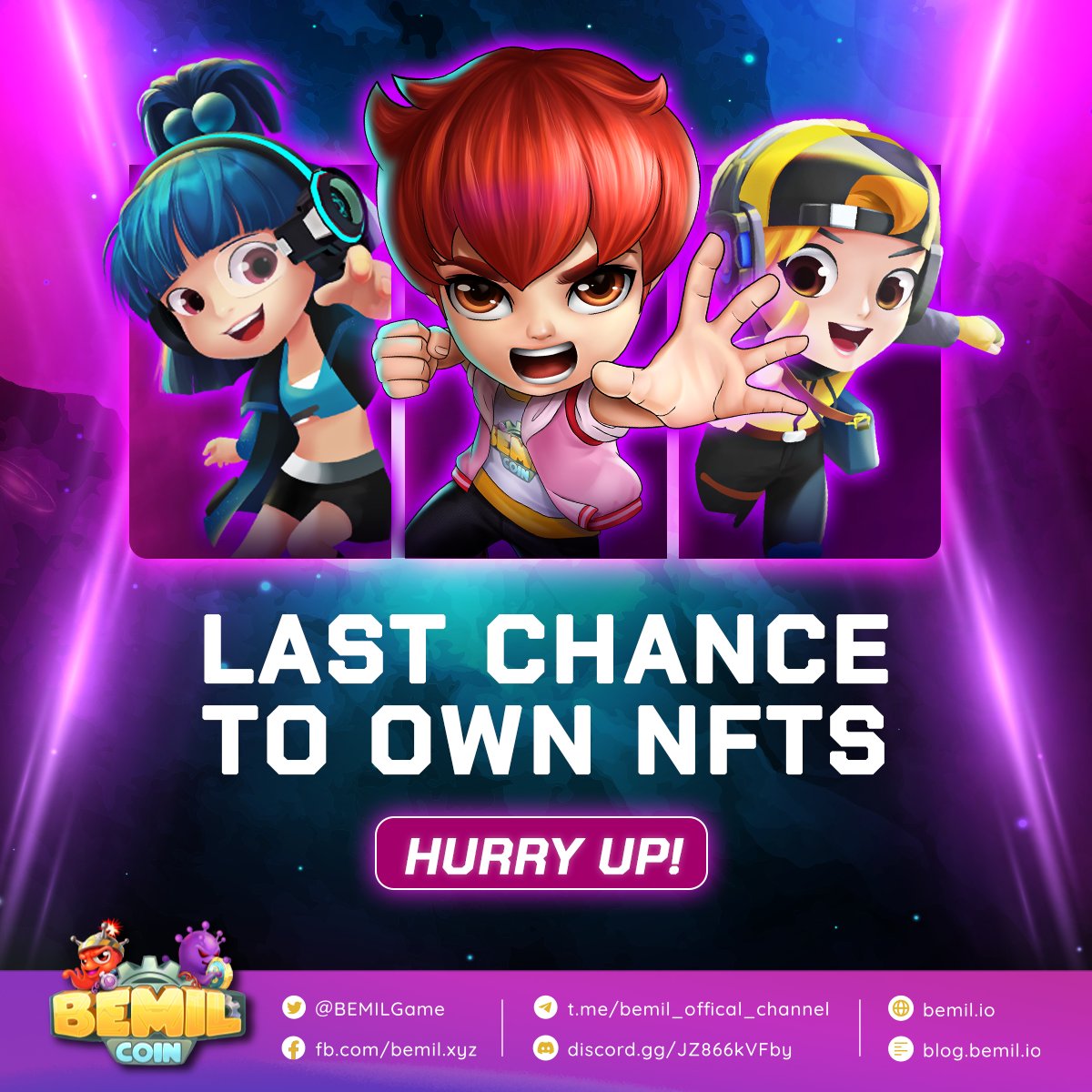 💥Last chance to own NFT - DON'T MISS
Existing NFTs will only be available for purchase during this time, after which they will no longer be available for sale. You will never get a second chance to own these special and unique NFTs today, so hurry up!!!