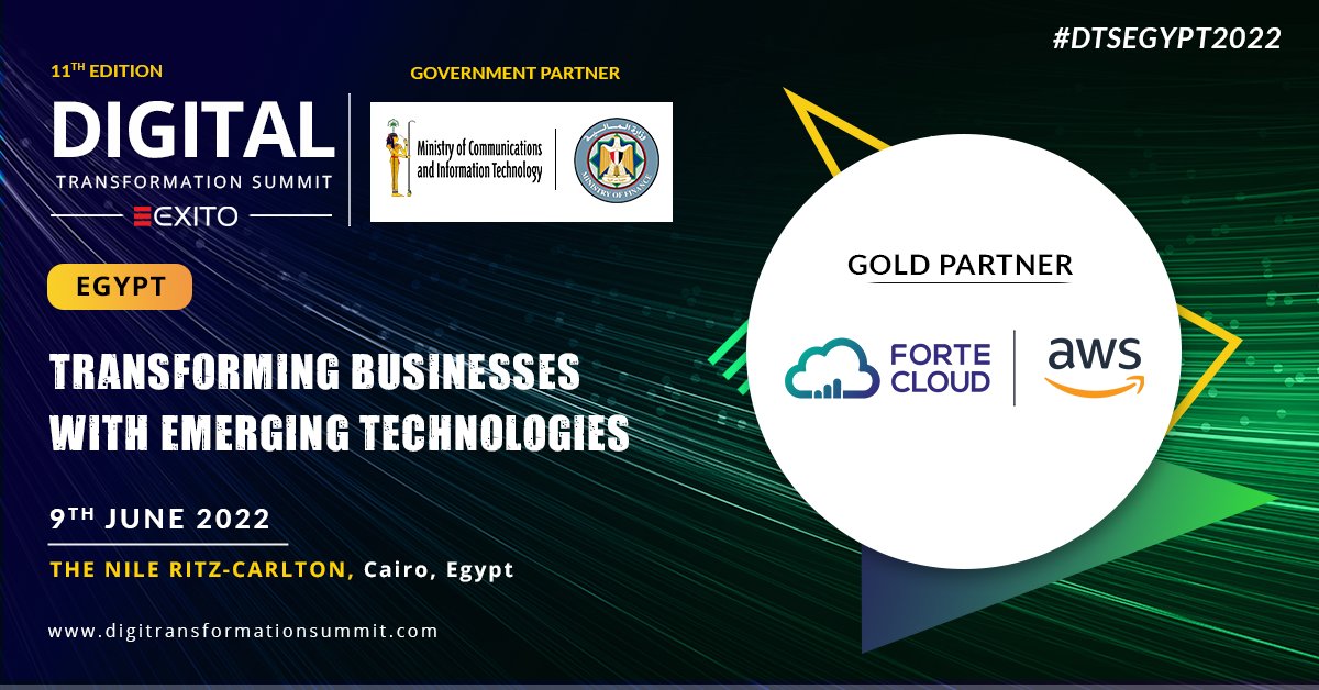 ExitoEvents's tweet photo. We are delighted to announce @Forte_Cloud as a Gold Partner at the ๐๐๐ญ๐ก ๐๐๐ข๐ญ๐ข๐จ๐ง Digital Transformation Summit ๐๐ ๐ฒ๐ฉ๐ญ.
Website: https://t.co/7r94PBxKvu
#exito #exitoevents #DTSEGYPT2022 #digitaltransformationleaders #digitaltransformation #physicalevents https://t.co/77x1Z8fKF2