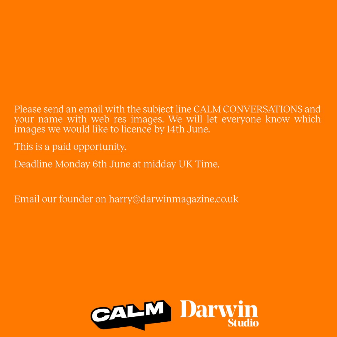 We've teamed up with CALM for a image licensing opportunity. Were looking for images on the theme of conversations. Have a read and drop us an email.