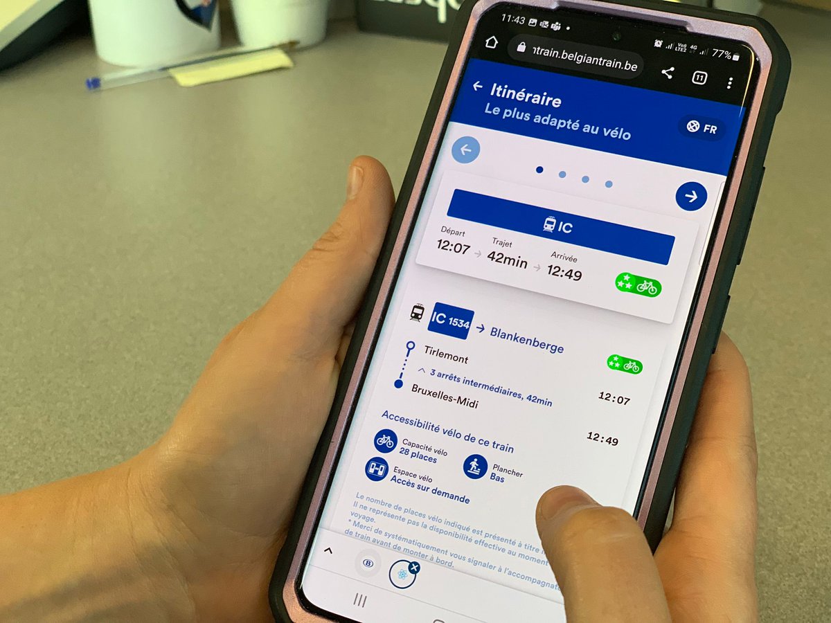 Avec #BikeOnTrain, la <a href="/SNCB/">SNCB</a> affiche le train le plus adapté aux vélos. #JourneeMondialeduVelo