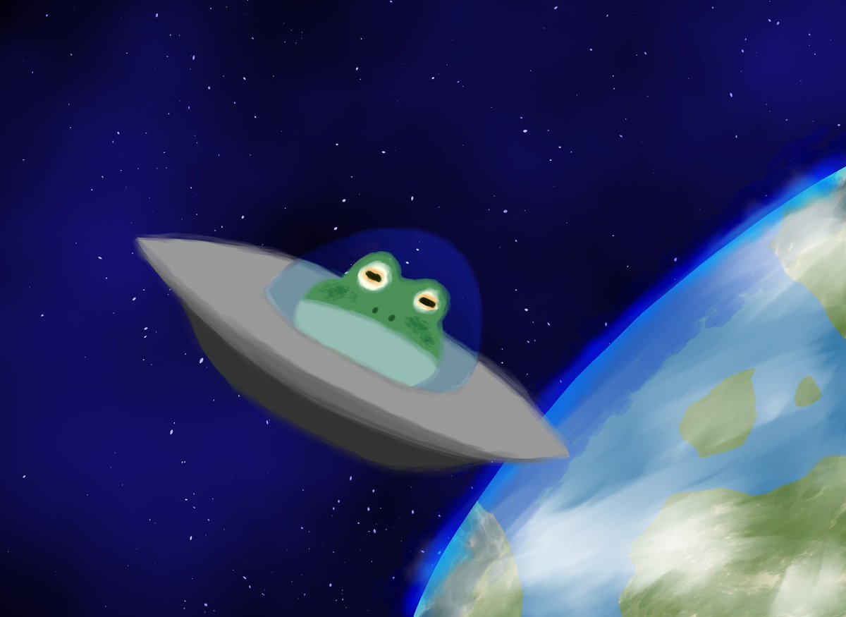 Luvoc_tv's tweet photo. Space frog. #art https://t.co/lXxeZKeyE3