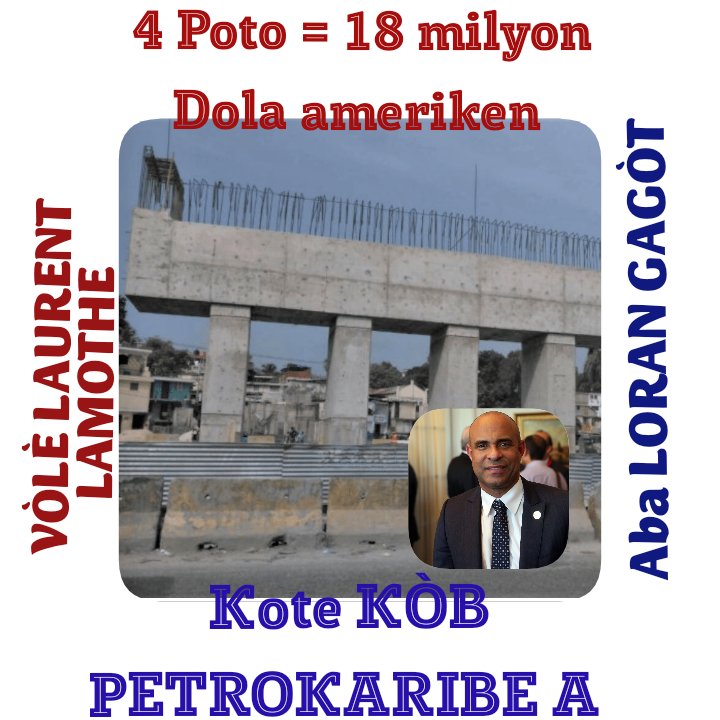 Mokaa_2017's tweet photo. PÈP AYISYEN reveyen kounya VÒLÈ Kòb Petrokaribe a Laurent Lamothe (Loran Gagòt) vle pase pou bon moun men li bliye si Kòb pou fè devlopman peyi a nan menl lap pare kò li poul vini invèsti kòb sa nan Eleksyon poul ka blanchil kote li gen ti kandida pal nan pòch li.Kòb la ou kòd la https://t.co/d5xxfUwCJR