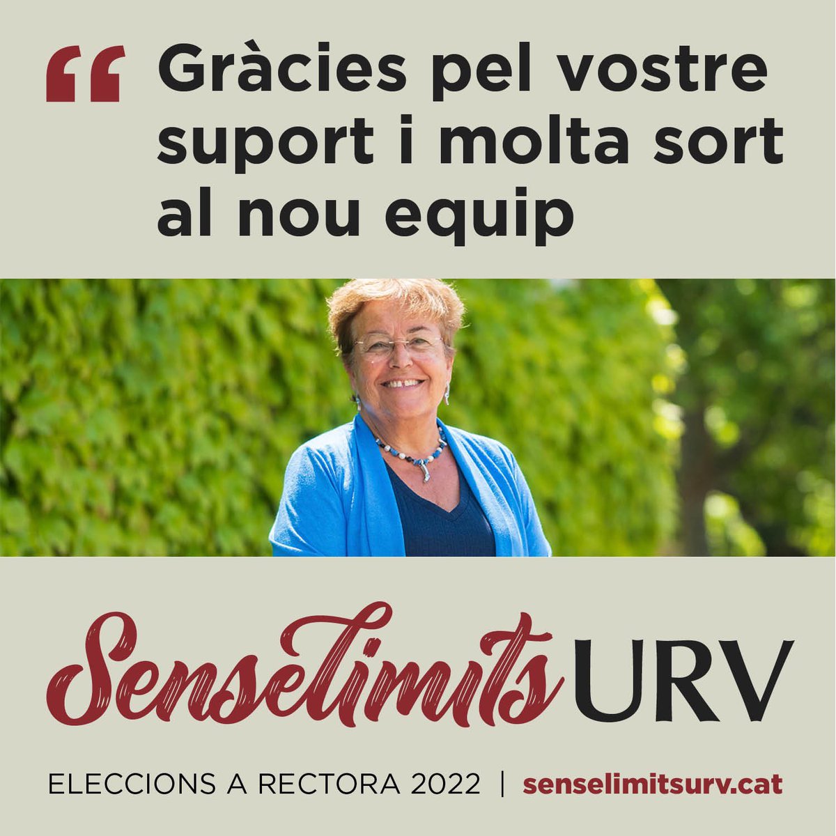 mariajfigueras's tweet photo. 🗳 Gràcies pel vostre suport i molta sort al nou equip. (EC)
#SenseLímitsURV #URV https://t.co/pc8jYNjvrs