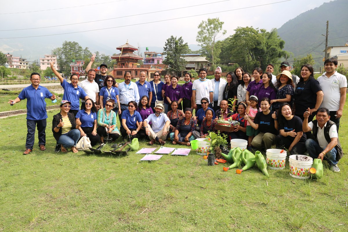 UNDPNepal's tweet photo. In the lead upto World Environment Day, UNDP together w/@WcnNepal &amp; @unicefrosa conducted a plantation prog in Tokha today as part of its effort to offset carbon emission.This year's theme is #OnlyOneEarth The team also observed saplings from earlier plantation at the same place. https://t.co/jLCmZOlCvR