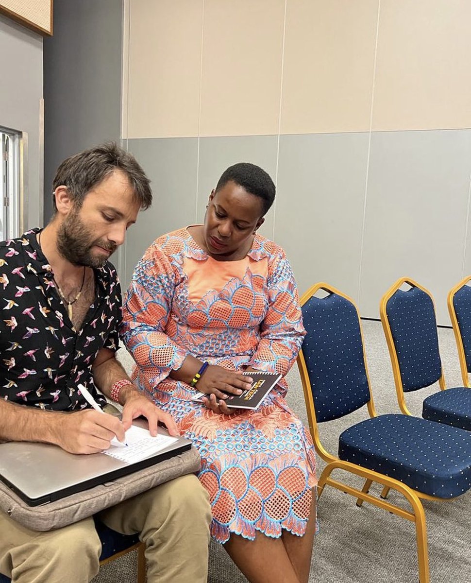 neemalugangira's tweet photo. The great thing about being part of continental and global discussions is meeting incredibly resourceful people. I am so happy to meet @CokeClarke who is now my #AI &amp; Innovation Advisor. He will also help me learn from Chile’s success with #Nutrition Traffic Light Labelling. https://t.co/0oOboNRlaO