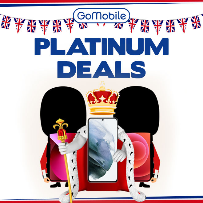 GoMobileRetail's tweet image. Celebrate the #PlatinumJubilee with our #Royally spectacular mobile deals. Available in store this weekend!