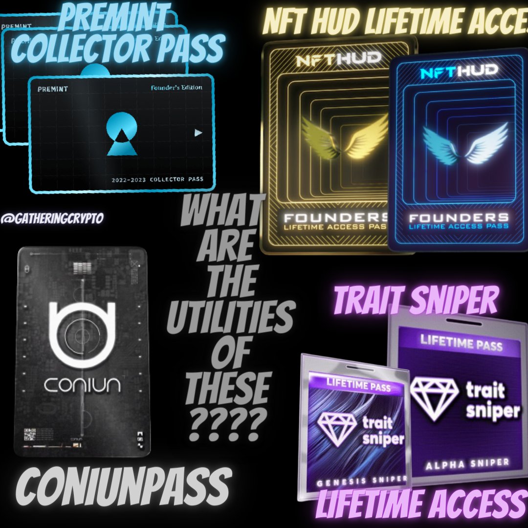 Gatheringcrypt2's tweet image. Pass NFTs  are a #tokenized representation of a tradable #virtualasset. Pass NFTs are released by several centralized #NFT  analytics platforms and tools. #PassNFTs are special #NFTs that give their owners the privilege to see the information shared by NFT #analytics #crypto