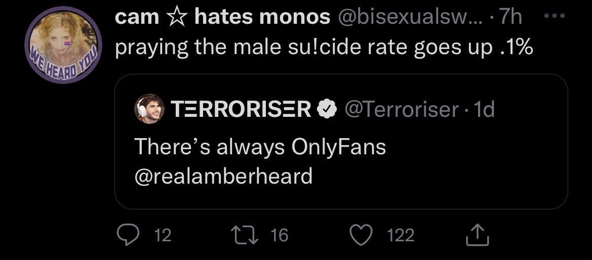 DaithiDeNogla's tweet photo. So @Terroriser pissed off twitter feminazis and these are my favorite recent replies hahah https://t.co/3BVwJoQUAa