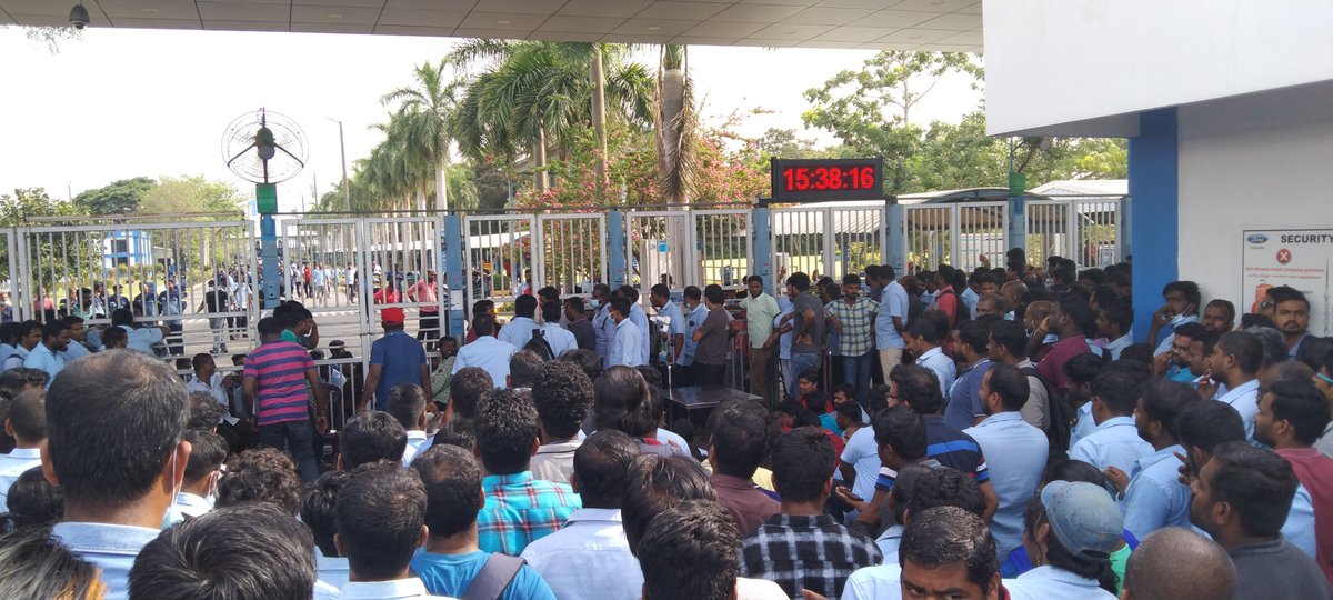 manigaji90's tweet photo. @GovParsonMO @Ford This is our ford India chennai plant so many investment of ford but what chennai plant so many workers are struggling last five days what's going on in ford company values and culture what's going https://t.co/z20iltpoNp