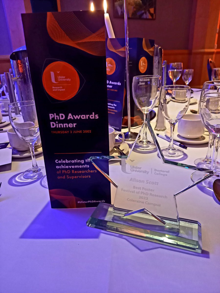 AlisonRoseScott's tweet photo. Great night at the #UlsterPhDAwards yesterday. Delighted to have one an award for my first poster presentation! https://t.co/yEdW35w8SW