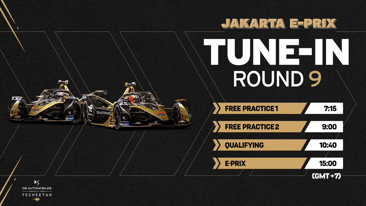 JeanEricVergne's tweet photo. Track Layout &amp; Timetable! Round 9 is less than 24H away. Put your 🚨 ON:

CES TIME BELOW
FP1       02:15AM
FP2       04:00AM
QUALI  05:40AM
E-PRIX  10:00AM

#TagHeuer #ThisIsBOSS #MichelinMotorsport #DSAutomobiles #DSTecheetah #DSPerformance #JAKARTAEPRIX https://t.co/umAXqWqzik