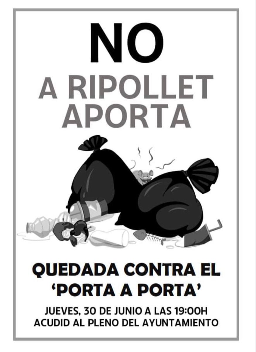 -Disponibilidad horaria de los vecinos
-Vulneración del derecho a la intimidad al revisar sus basuras
-Control sobre el número de residuos generados por cada vivienda/habitante
-Y un largo etc de medidas surrealistas
<a href="/PSCRIPOLLET/">PSC Ripollet</a> <a href="/ERC_Ripollet/">Esquerra Republicana de Ripollet</a> <a href="/Cs_Ripollet/">Cs Ripollet</a> <a href="/ppripollet/">PP Ripollet</a> <a href="/Ripollet20/">Ripollet 2.0</a>
