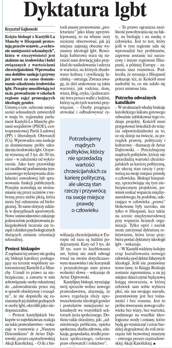 #STOPgENDErHISZPANIA

Dziś w "Naszym Dzienniku" dr Dąbrowski o dyktaturze lgbt. ak.czest.pl/index.php/2022…