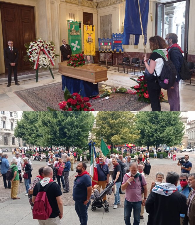 In tantissimi fin dal primo mattino in fila per entrare alla camera ardente del partigiano e presidente emerito #ANPI #CarloSmuraglia, allestita a Palazzo Marino, a #Milano.
Le orazioni dell'ultimo saluto si terranno alle ore 16.