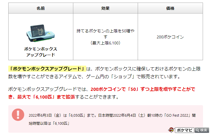 ポケモンgo攻略情報 ポケマピ バッグとポケモンボックスの上限増加 22 6 3 金 バッグ 最大5 050個 ポケモンボックス 最大6 050匹 22 6 4 土 朝10時以降 バッグ 最大5 100個 ポケモンボックス 最大6 100匹 T Co ポケモンgo攻略情報 ポケマピ バッグとポケモンボックスの上限増加 22 6 3 金 バッグ 最大5 050個 ポケモンボックス 最大6 050匹 22 6 4 土 朝10時以降 バッグ 最大5 100個 ポケモンボックス 最大6 100匹 T Co