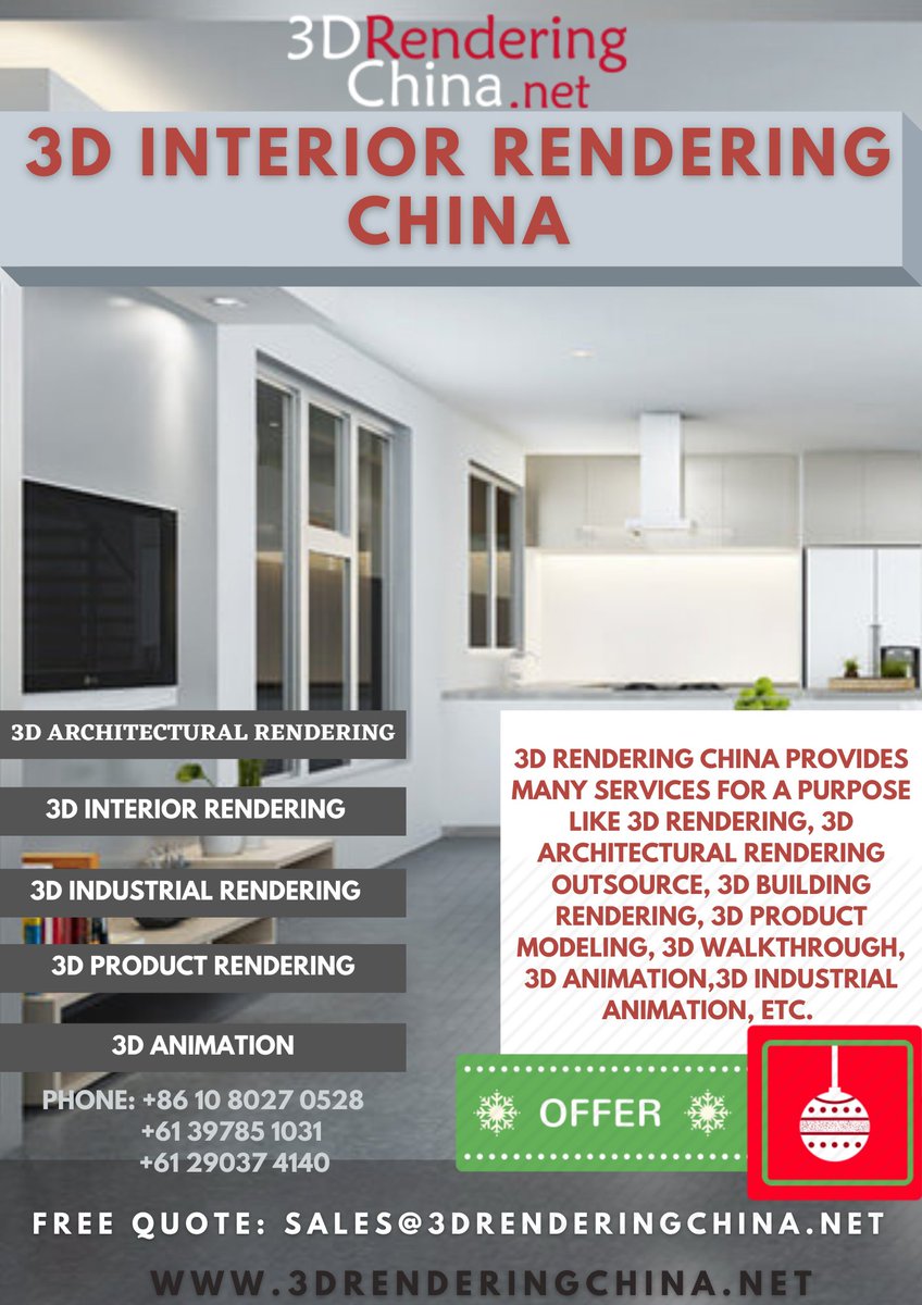 3D Rendering China provides many services  for a purpose like #3dIndustrialmodeling,#3dArchitecturalRendering, #3dMedicalIllustration,#3dProductmodeling  #3dInteriorVisualisation, 3d Animation Video etc
3drenderingchina.net
#3drenderingchina #3darchitecturalrendering