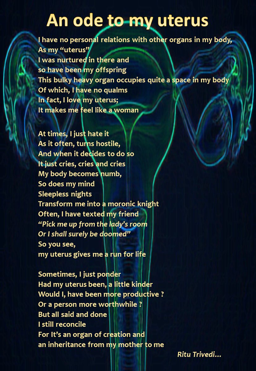 An ode to my uterus is just to show some love to my #uterus. #SaveyourUterus should be our motto. Exercise and keep a healthy weight