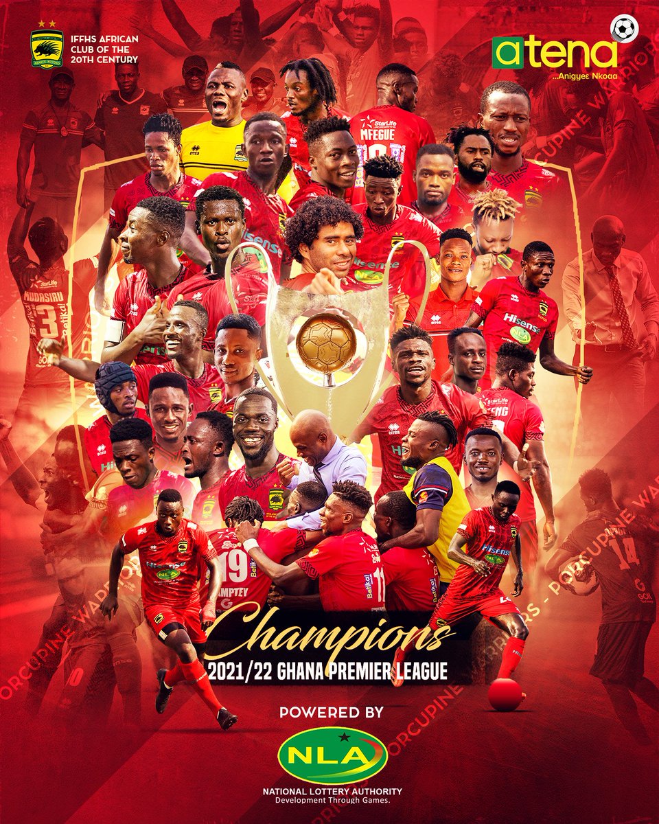 Congratulations <a href="/AsanteKotoko_SC/">Asante Kotoko SC - 2X CAF CL Winners🥇</a> on winning the 2021/22 Premier League title. <a href="/NlaAtena/">NLA atena Game</a> is super proud to part of this journey. 
Ayikooooo!!

#atena ....*780#