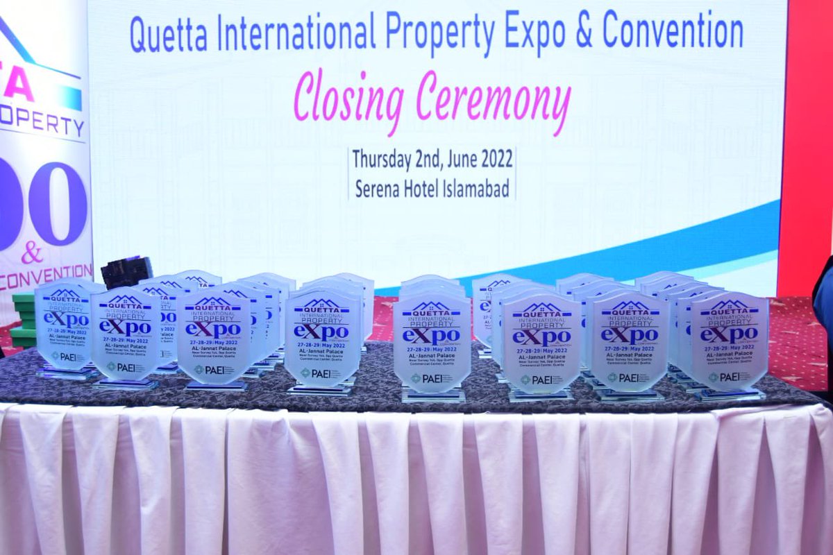 ramzan_mehsud's tweet photo. Closing ceremony of Quetta International Property Expo &amp; Convention 2022 Sponsored by @AHGroup_Pk at the Islamabad Serena Hotel. The closing ceremony was a celebration of the successful expo, that helped in upscaling the real estate of Pakistan #realestate #investment #ahgroup https://t.co/ZVMsXlqrBl