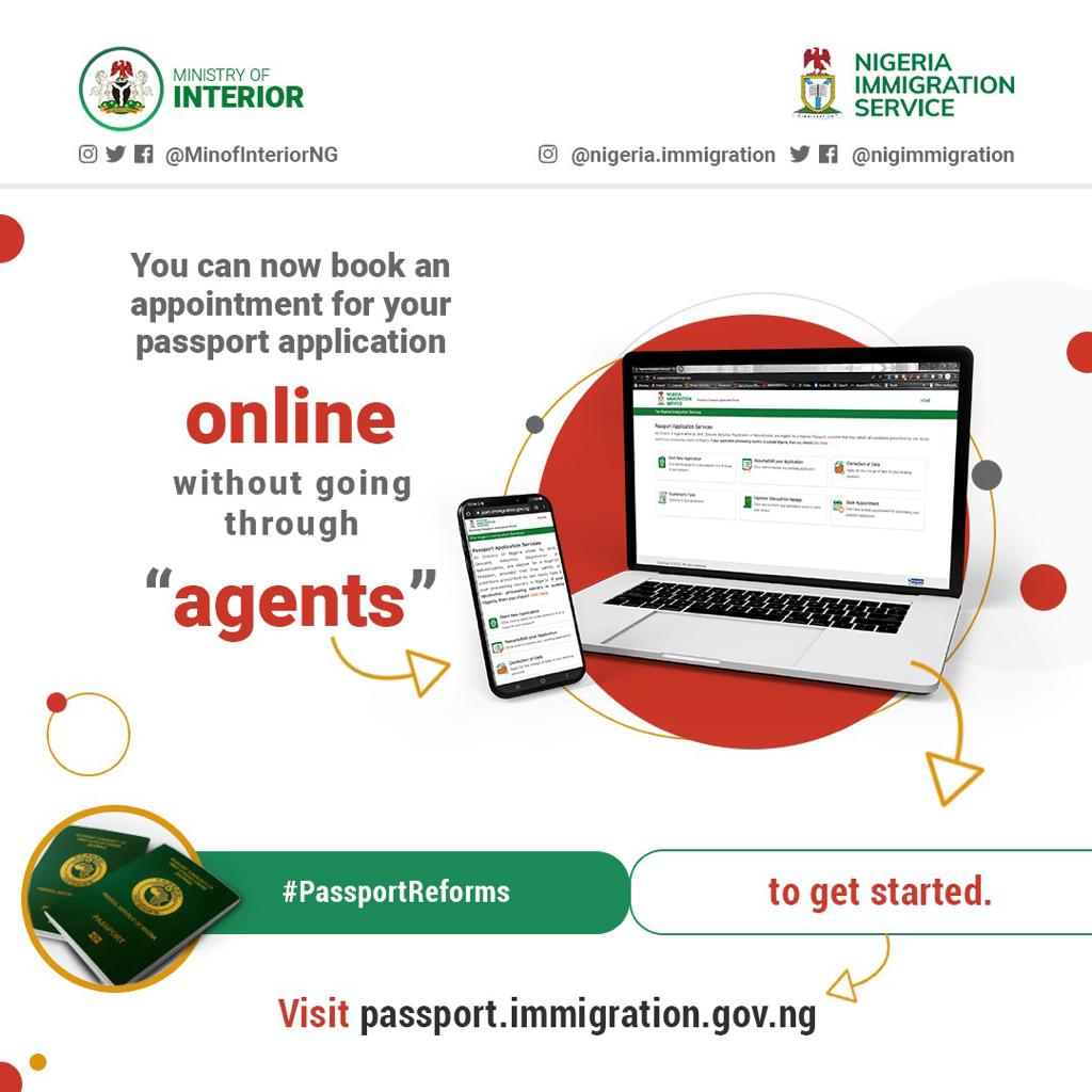 DavidsOffor's tweet photo. Booking of appointments for passport application can be done online.
You don't need to look for any agent to help out.
Just visit https://t.co/PCL620tpVH for more details.
#PassportReforms https://t.co/VMOZWxBkP1
