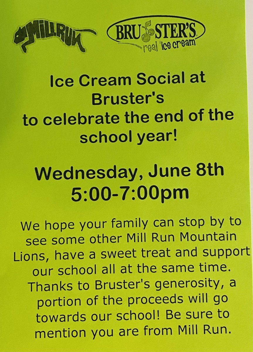 Another great school year is coming to an end!  As we celebrate end of this school year and welcome summer holidays, join us for some cool, yummy ice cream treats at Brusyer’s Ice cream Ashburn Social on June 8th!! 

#MRES #icecreamsocial
