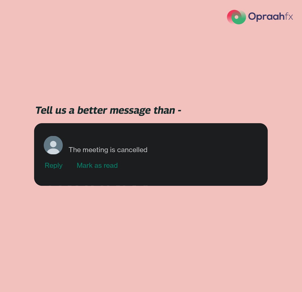 That too on a Friday!
Let us know in the comments below the message that made you smile today!
.
.
.
.
#influencer #fridays #meetings #opraahfx #marketing #influencermarketing #gaming #cooperate #weekend #workday #talentmanagement #instagram