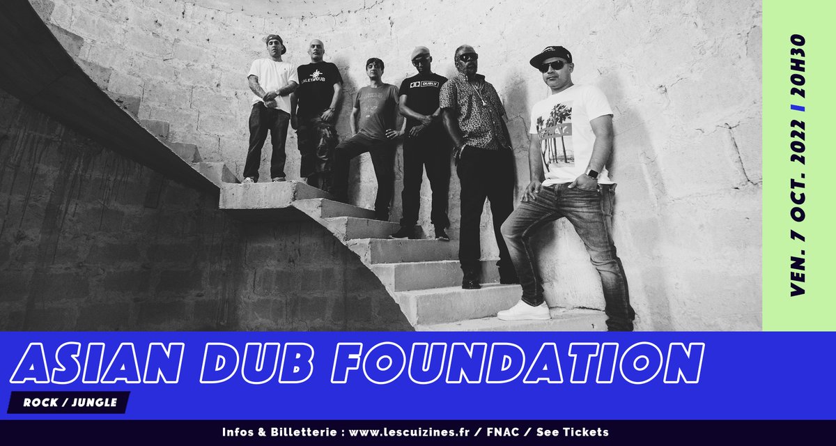 🔥 NOUVELLE DATE
Collectif né à Londres au début des années 90, Asian Dub Foundation s’est imposé sur la scène internationale avec un mélange de dub, rock &amp; drum’n’bass militant, enflammé et furieux !
🕺 Ven. 7 octobre 2022 
🎟 bit.ly/3t2Jio0