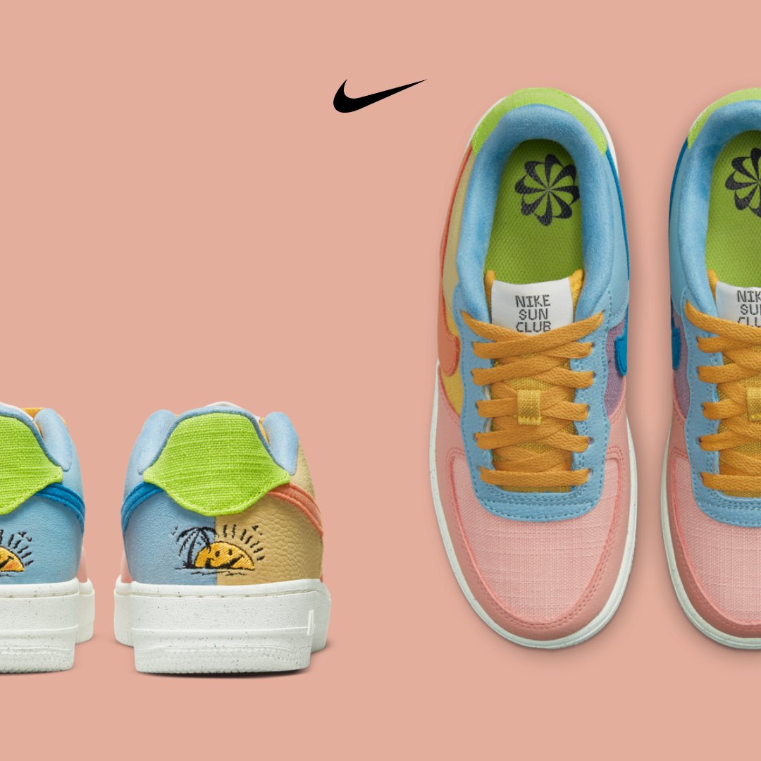 Nike Air Force 1 LV8 Next Nature “Sun Club” (GS) A LEGEND TAKES A HOLIDAY.  This AF1 brings beach-day feels to a b-ball icon. This…