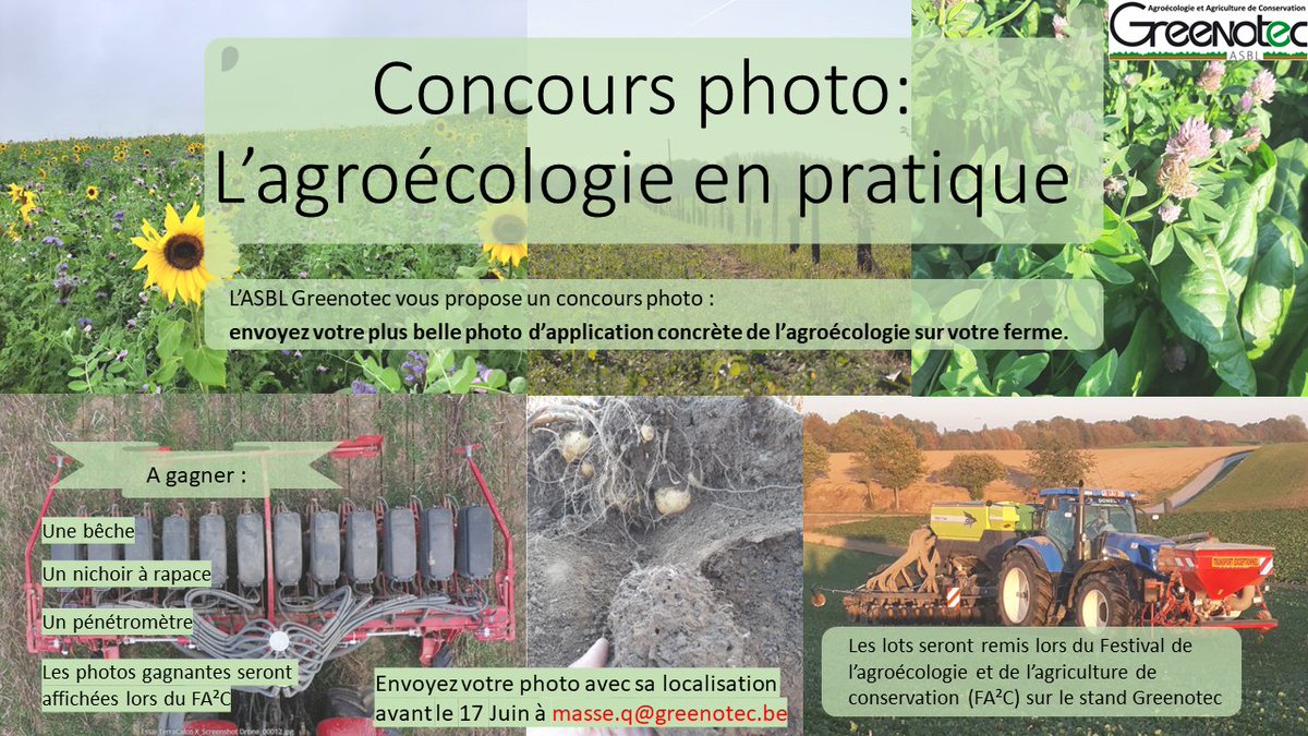 Greenotec's tweet photo. Greenotec organise un concours photo 📽️
"L'agroécologie en pratique"
Prenez une photo d'application de l'#agroecologie sur votre ferme et envoyez à masse.q@greenotec.be 
Les lots seront remis lors du FA²C (https://t.co/CiiVxpq7OF)🪱🌻🐞🌾 https://t.co/pA5QMGoaTF