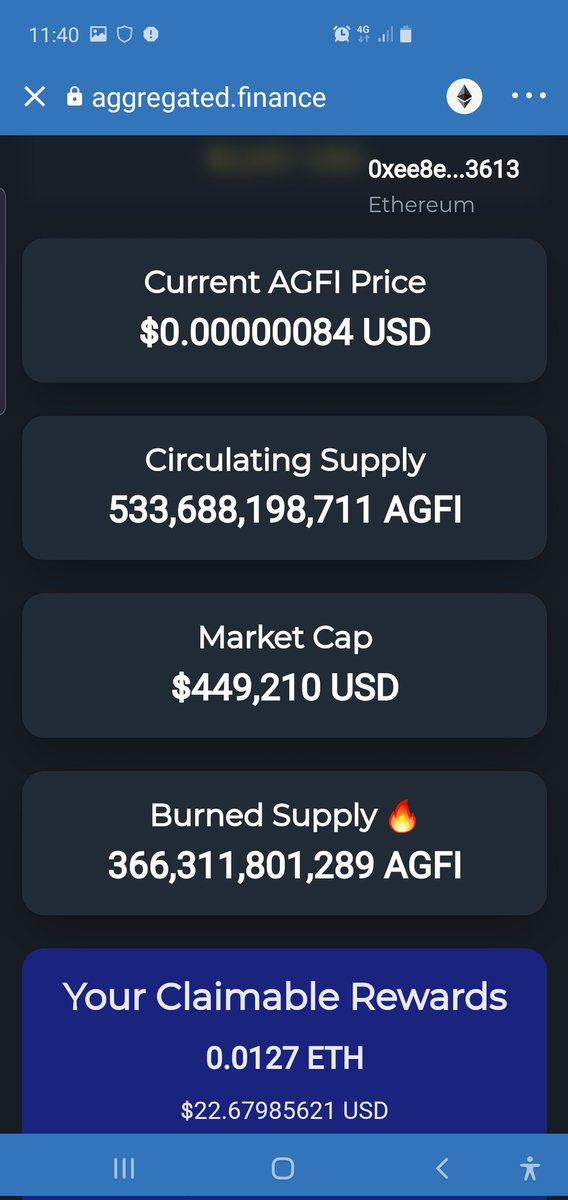 Has this #faas #defiyield #passiveincome project slipped the radar? 

$agfi is a mouth watering buy and hold in this bear market!! 

Your yielding  on 2 tax channels free $eth plus $free agfi when #Staking 

Win Win so sit back relax till a new bull run.