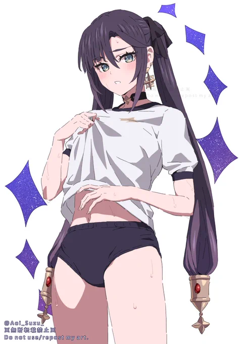 暑くて汗かいてるモナ【体操服のすがた】 #原神 