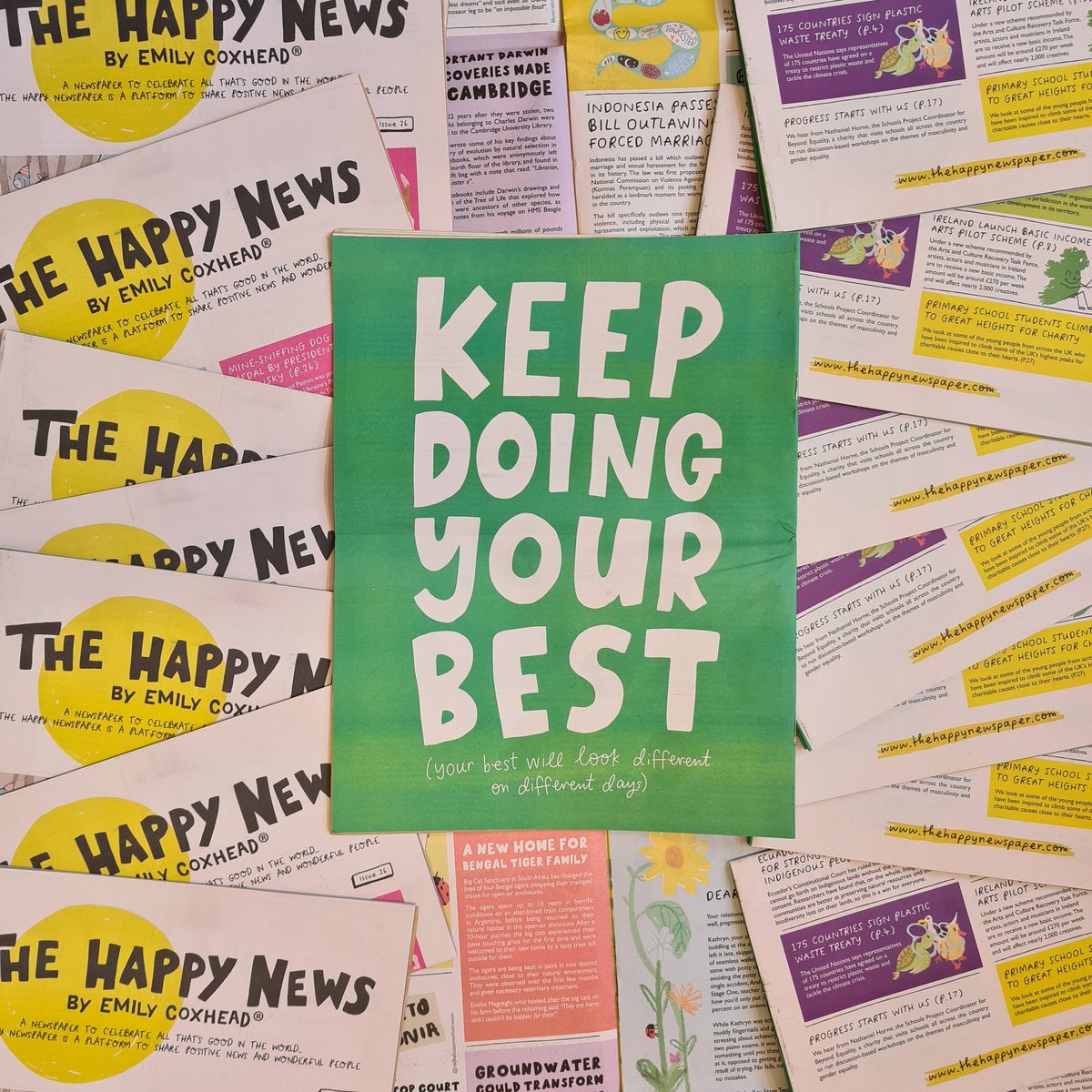 🌞 Happy Friday 🌞 Issue 26 of @HappyNewspaper_ by @emilycoxhead has landed! This issue is a super postive roundup all about *Progress* 🤩 so if you want some good vibes to kick off the weekend you can grab a copy in store or on our new website today! swalkcreative.com/shop/p/the-hap…