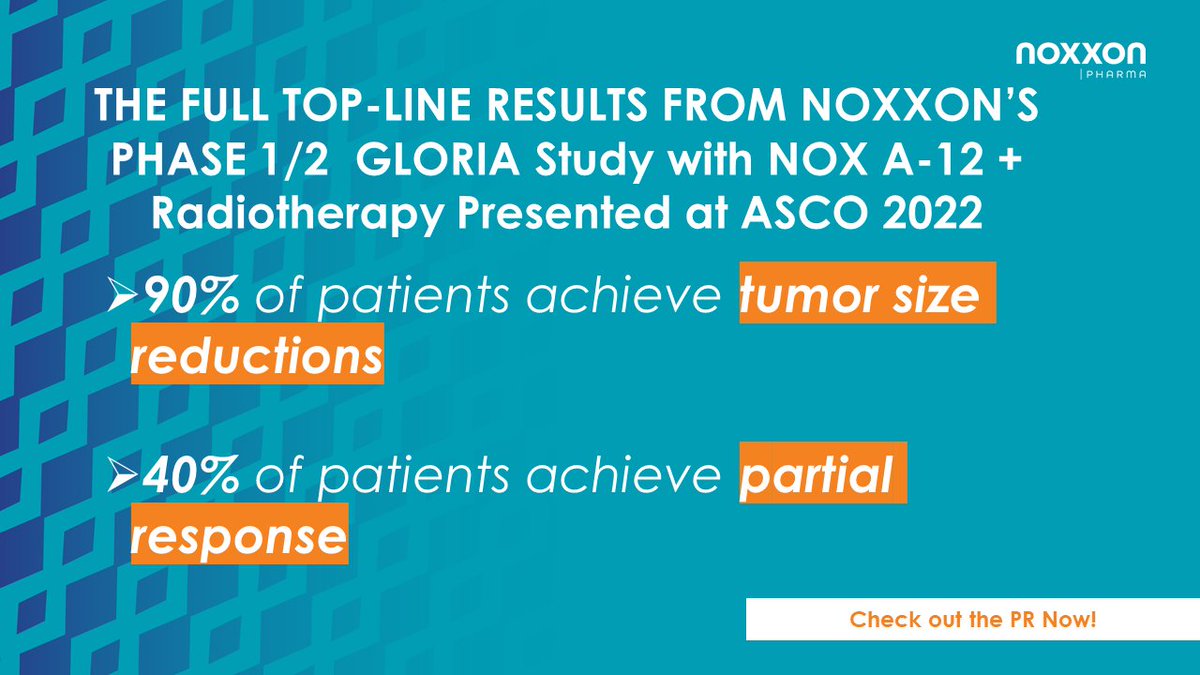 tme_pharma's tweet image. The full top-line results from our Ph 1/2 study w/ #NOXA12+RT in #GBM is out now. These impressive results demonstrate the potential of our lead asset #NOXA12. Check out full results from our poster presentation @ASCO Annual Meeting here:is.gd/WhDo2B