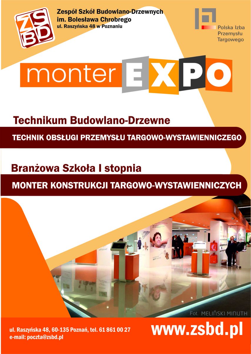 TomaszKobierski's tweet image. Świetne wieści! Rozpoczął się nabór na rok szkolny 22/23 do klas w nowych zawodach: 
 👉monter konstrukcji targowo-wystawienniczych (Branżowa Szkoła I stopnia)
 👉technik obsługi przemysłu targowo-wystawienniczego (technikum)
#MonterExpo #PIPT @targipoznanskie @GrupaMtp