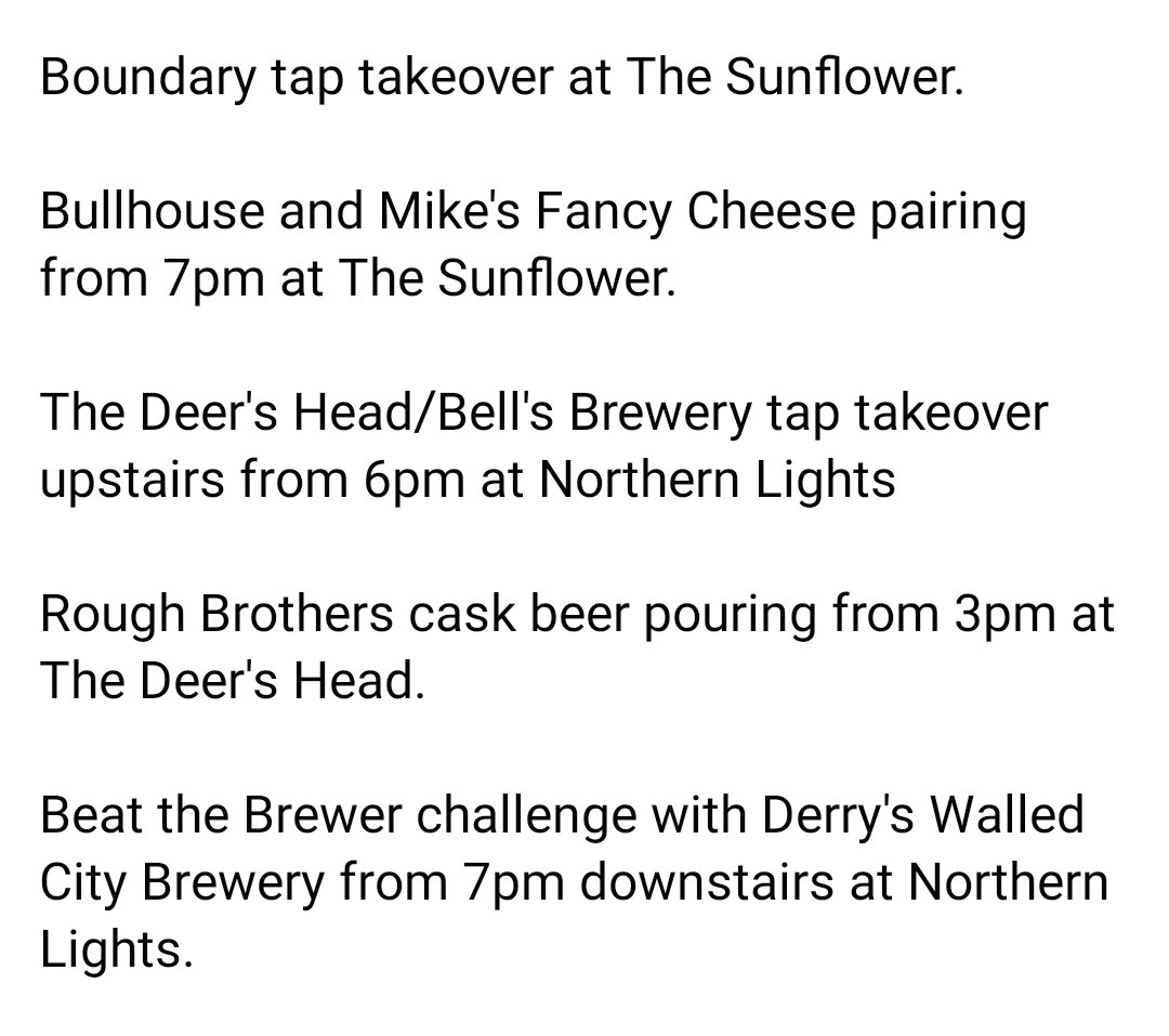 Friday's events as part of <a href="/camra_ni/">CAMRA NI</a>'s Belfast Beer Week.

More details and ticket prices at 
quareswally.com/2022/05/18/bel…