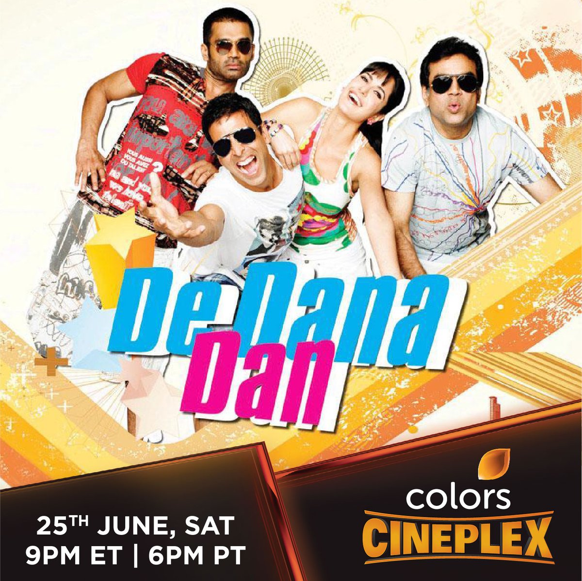 A comedy movie for all! On our Comedy Festival Special movie watch De Dana Dan tonight at ET 9:00 PM / PT 6:00 PM on #ColorsCineplexUSA.