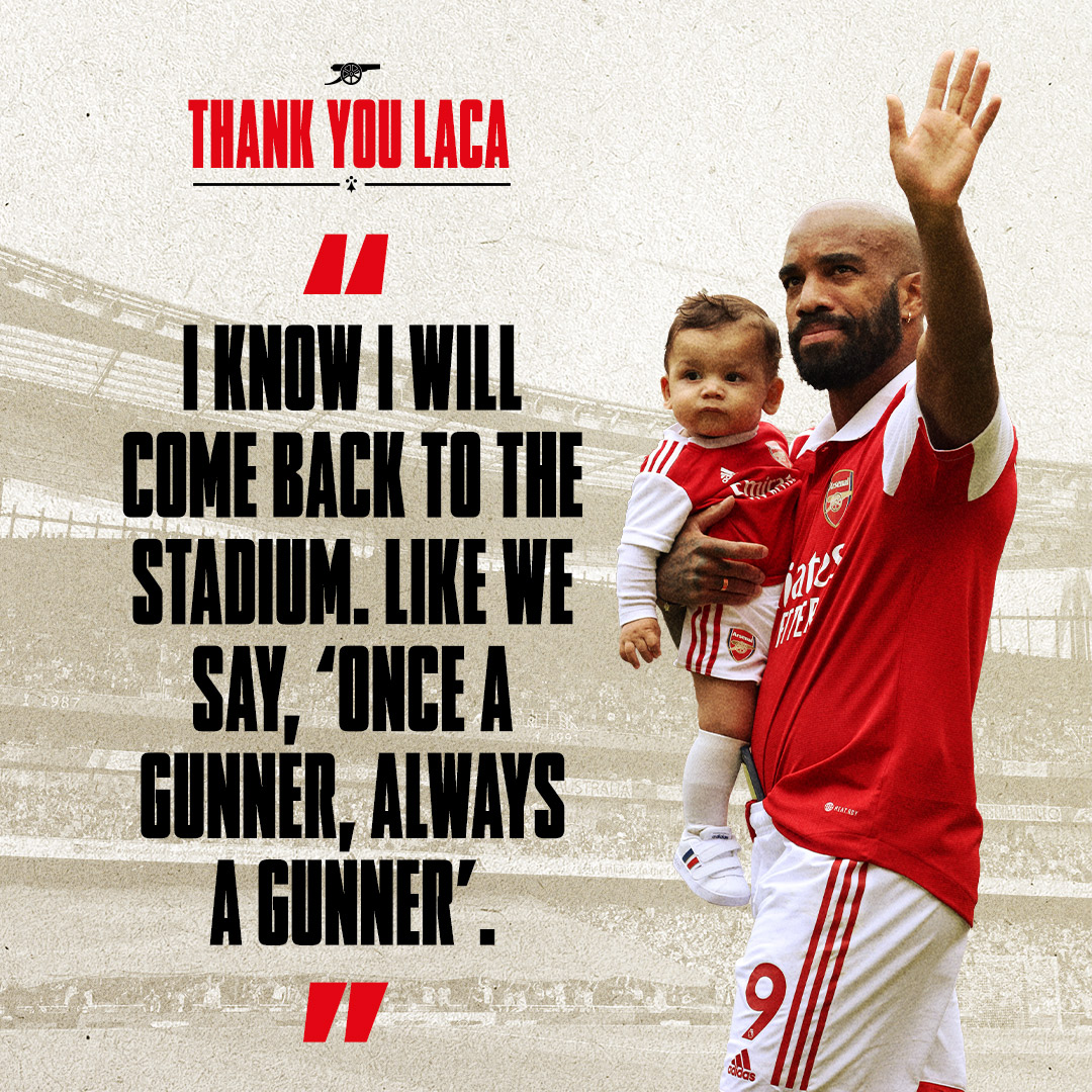 Arsenal's tweet photo. 💬 "I want to say... thank you." 

Laca sat down with us to share a farewell message after five special seasons in N5 👇