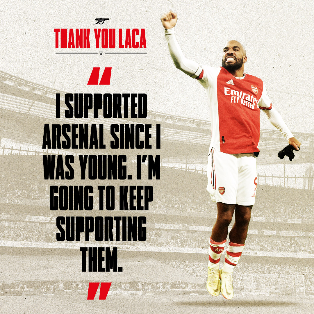 Arsenal's tweet photo. 💬 "I want to say... thank you." 

Laca sat down with us to share a farewell message after five special seasons in N5 👇