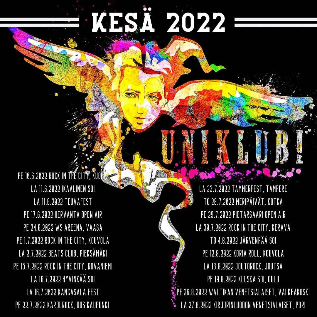 Uniklubiband's tweet photo. Kesän keikat! 🤘🏻🔥

#uniklubi https://t.co/YPWN5aYoNB