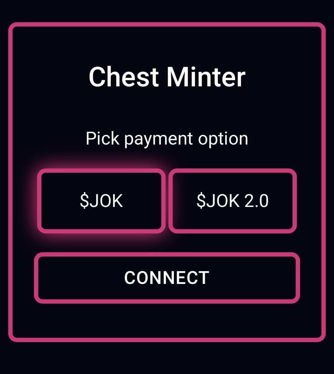 Holding $JOK or $JOK 2.0?👀

Mint Mystery IJ Chests below 👇 

ijchests.netlify.app

Join Discord to discover what mystery chests may reveal:
discord.gg/tnQSa4QJJ8

#NFT #staking #PolygonNFTs #staking #NFTCommunity #mintingnow #NFTdrop
