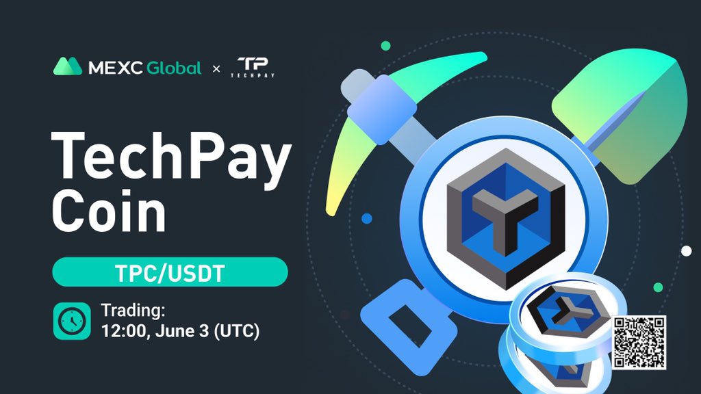 MEXC's tweet photo. 📈 $TPC/USDT will list as a spot trading pair at 12:00 on Jun 3 (UTC) @TechPay_Chain 

Details: https://t.co/7DEor3irJD

💚Sign up: https://t.co/9v8MpnQjbS

#findnextmoonshot #MEXC https://t.co/mcp9tRKCpd
