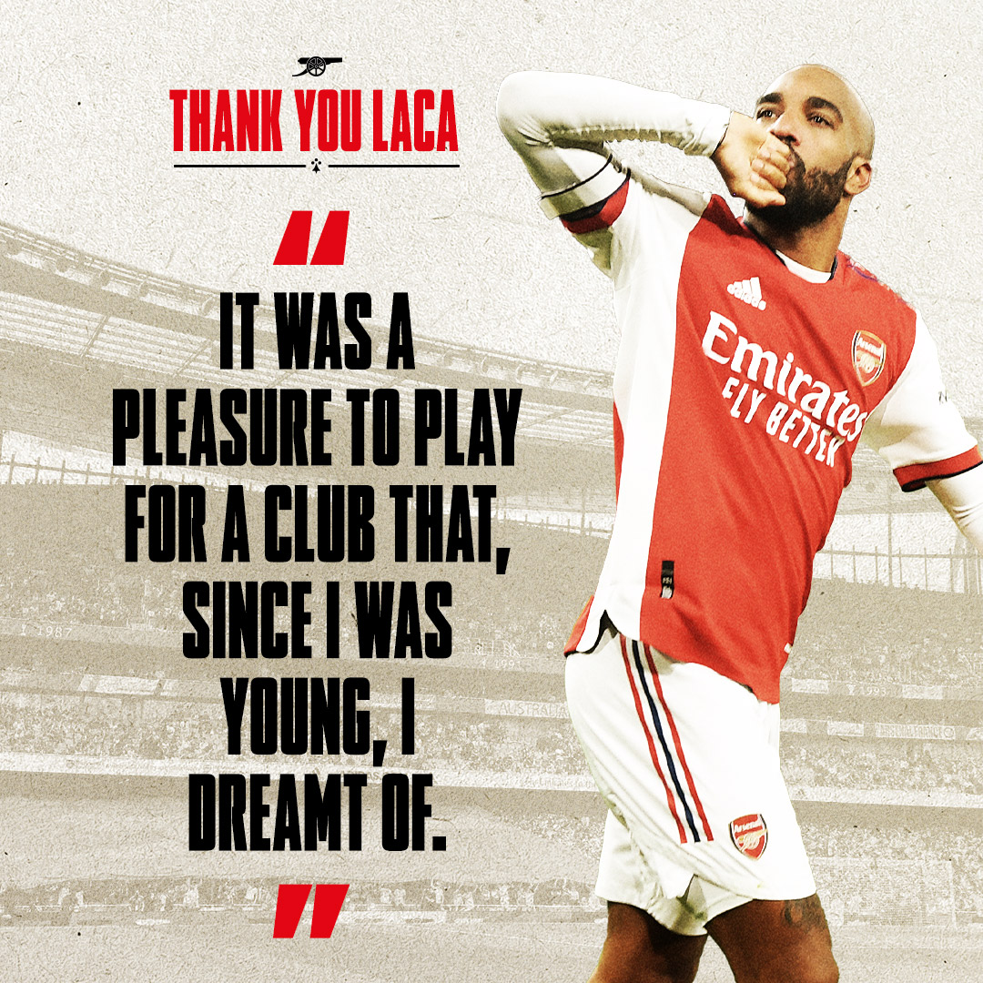 Arsenal's tweet photo. 💬 "I want to say... thank you." 

Laca sat down with us to share a farewell message after five special seasons in N5 👇
