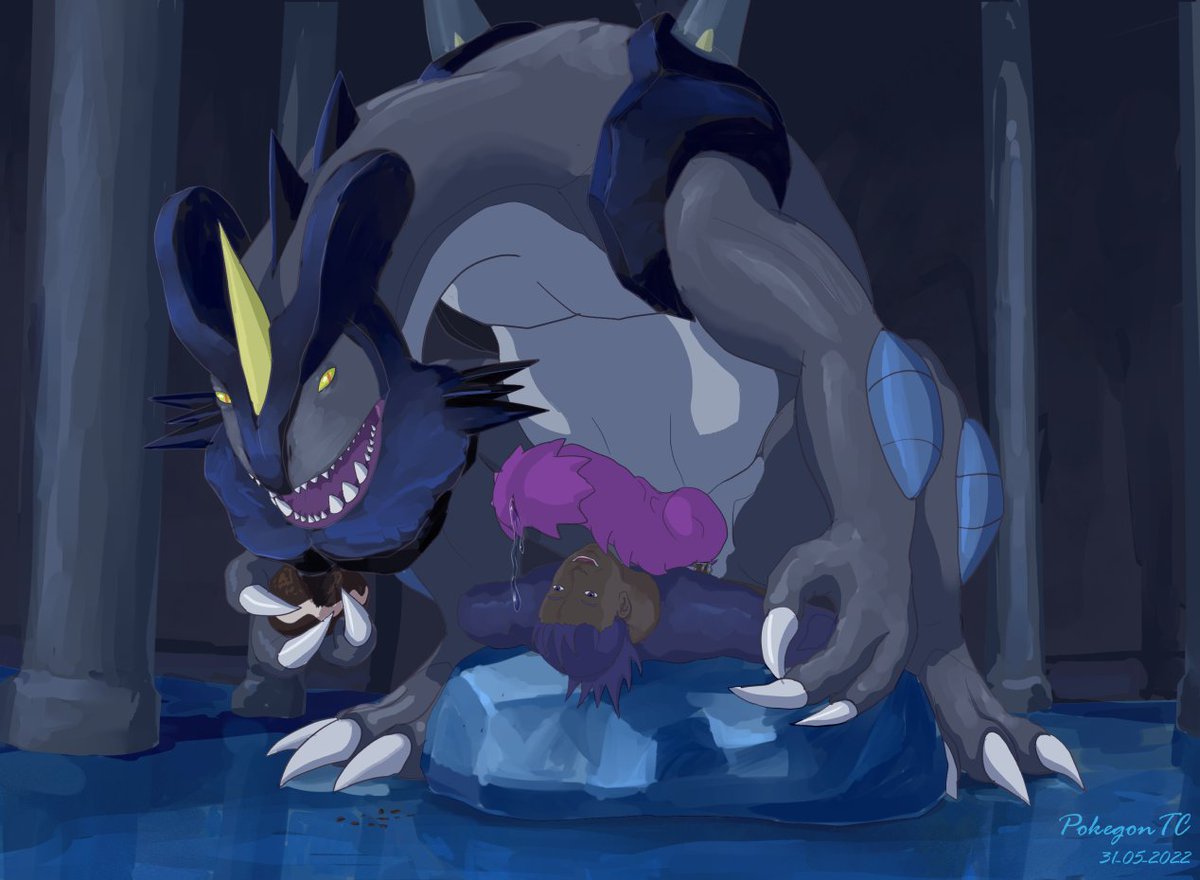 PokegonT's tweet photo. [Pokephilia/OC/Birthday]

Raxier wanted to get a double pleasure from the trainer he brought, and his special Pokepuff, all in his house.

My 21st Birthday Special artwork here. https://t.co/ASstJ3Ihlp