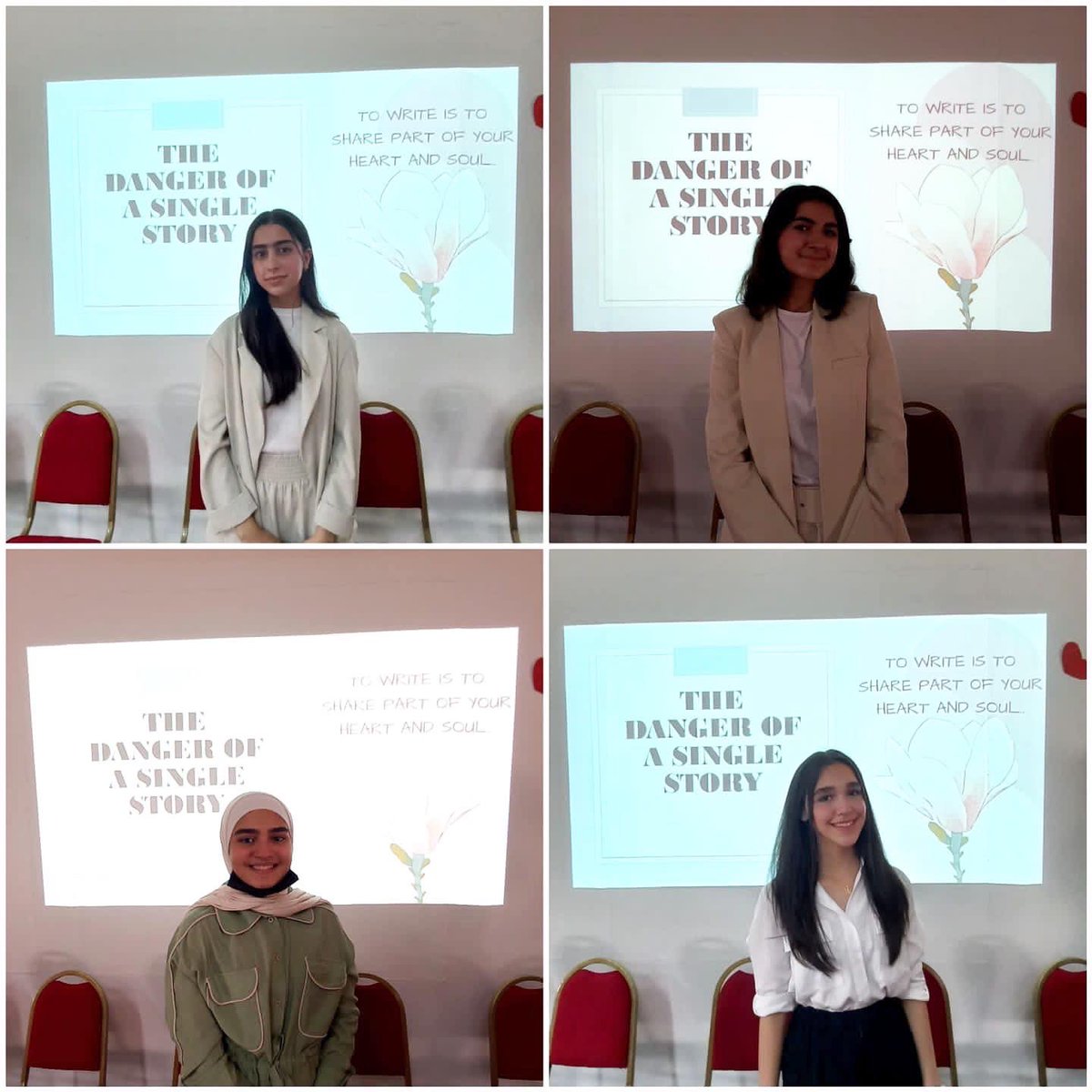 Mawakeb_Barsha's tweet photo. 📝Through the project of :The Danger of a Single Story by the Creative Writing Course, our young aspiring authors from Gr9 & 10 shared parts of their heart & soul with us; personal stories & life-changing experiences. #writingcommunity #authorswork #aspiration #wearealmawakeb https://t.co/9uuYjurX5q