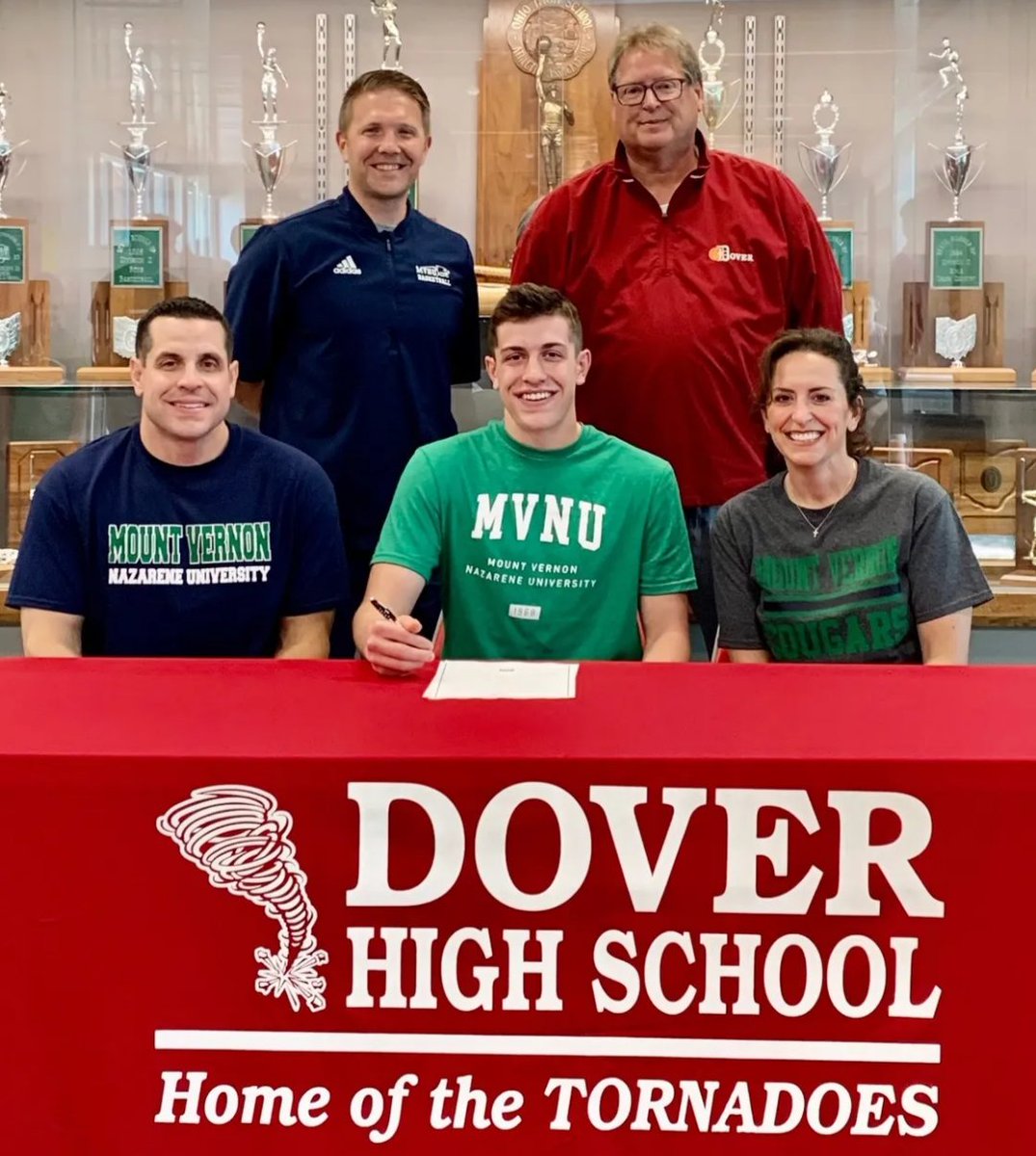Dover stand out TC Molk signs his letter of intent to further his athletic career at Mt. Vernon Nazarene University . TC will play basketball and major in Business Finance.