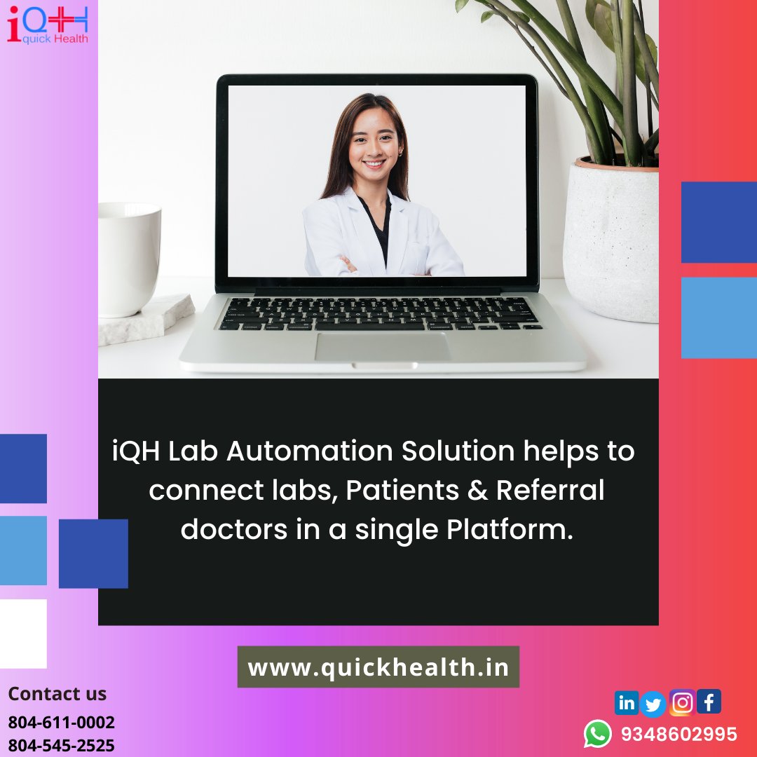 IqhLtd's tweet photo. Laboratory automation systems can help labs to streamline workflows through the intelligent integration of laboratory automation software.
Visit us:https://t.co/iU8TnwDzv9
Call  us :8046110002
WhatsApp:9348602995
Email us:sales@iqhcare.in
#IQH #quickhealth #automation #bookdemo https://t.co/hQs9KIJQmw