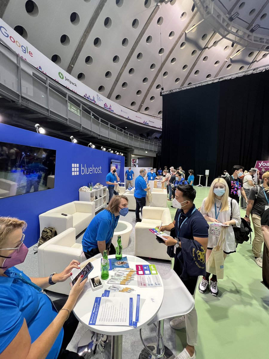 bluehost's tweet photo. Itโs been a busy morning at @WCEurope! Have you had a chance to stop by and grab some swag? ๐ #BluehostWCEU #WCEU https://t.co/tUa95HxT1e