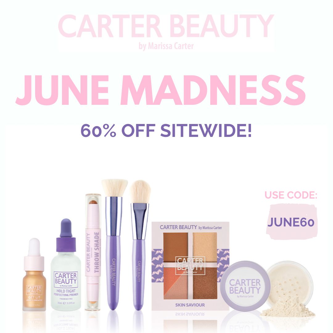 To celebrate the June Bank Holiday weekend we are reducing our prices by 60% sitewide.

carterbeautycosmetics.com

Stock up on your Carter Beauty favourites this weekend !

Code at checkout is JUNE60

Enjoy !💄💄

#Carterbeauty #cosmetics #bankholidayweekend #bloom #makeup