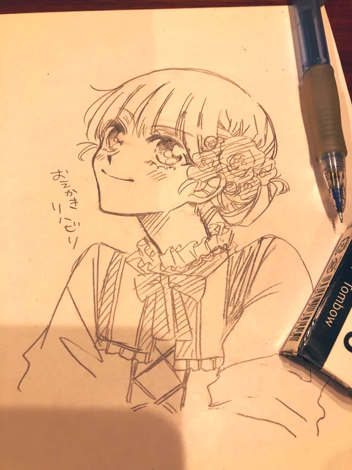3週間ぶりにお絵描きをしています。リハビリ〜ッ!! 