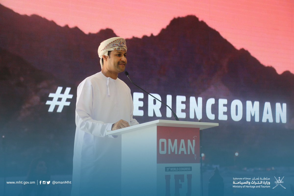 على هامش البرنامج العام لاجتماع الاتحاد الدولي للصحفيين #الكونجرس31 الذي تستضيفه سلطنة عمان قدم الفاضل/هيثم بن محمد الغساني مدير عام الترويج السياحي بوزارة التراث و السياحة كلمة تستعرض اهم المقومات السياحية في سلطنة عمان والجهود التي تقوم بها وزارة التراث والسياحة للترويج السياحي